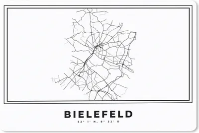 Produktbild von MuchoWow® Schreibtischunterlage Stadtplan - Deutschland - Schwarz-weiß - Bielefeld - Karte 60x40 cm - XXL Mauspad - Großes Mauspad