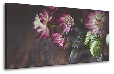 Immagine prodotto di Stampa su tela, soggetto: fiori in un vaso, dimensioni 80x40 cm, composizione floreale
