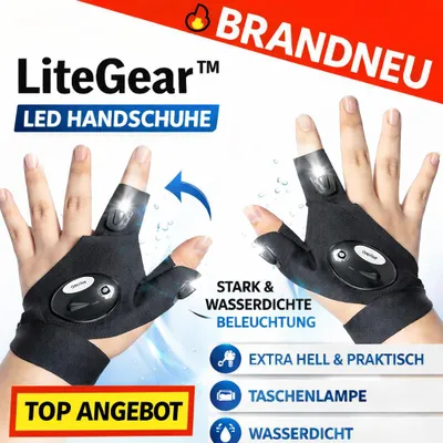 Produktbild von LiteGear™ LED Handschuhe mit wasserdichter Beleuchtung | Taschenlampe | 1 paar