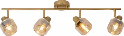 Imagen del producto de Lámpara de techo con cuatro focos, pantalla de cristal dorada, 74 cm, BJORN, 4xE14, 40W, Lucide