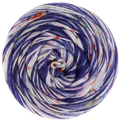 Immagine prodotto di Lana Grossa Meilenweit 100 g filato SPOTS con sfumatura di colore per calze e altro 400 m colore 7048 - jeans/blu scuro/ecru/rosa/turchese/giallo/lime