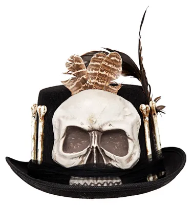 Produktbild von Voodoo Kostüm Hut mit Totenkopf für Halloween