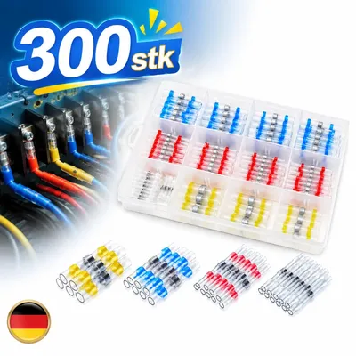 Immagine prodotto di Connettori a crimpare, guaine termorestringenti, assortimento di connettori, connettori a innesto, connettori per cavi