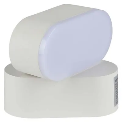 Obrázok produktu pre Vonkajšia LED nástenná svietidlo VT-816, biela, 6 W, teplá biela, 722 lm, hliník, rozmery: 5 x 11,5 x 10 cm, IP65, V-TAC