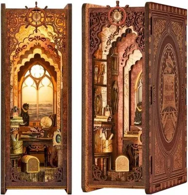 Produktbild von Bibliothek-Kit - Holz-Puzzle - Bücherstützen Mit Möbeln
