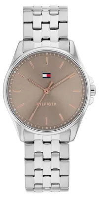 Produktbild von Tommy Hilfiger Uhr mit DREI-Zeiger-Quarzwerk für Damen mit Silbernes Edelstahlar