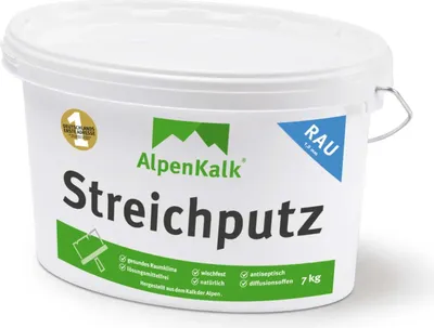 Produktbild von AlpenKalk® Streichputz rau (1,0 mm) jetzt 7 kg / ca. 12 m²