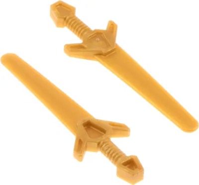 Produktbild von 2x Lego Figuren Waffe Schwert perl gold Großschwert eckig Ritter 4278076 48495