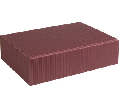 Produktbild von Geschenkbox aus offener Wellpappe, Geripptes Karton BORDEAUX, Format 25,5x18x7cm, 50 St.