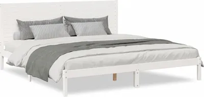Produktbild von vidaXL Massivholzbett Extra Lang ohne Matratze Weiß 200x220 cm