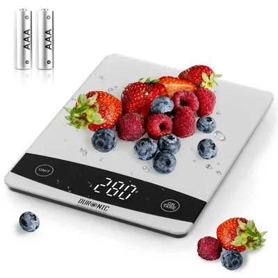 Küchenwaage digital, 1 g–10 kg, Glasplattform, Tara-Funktion