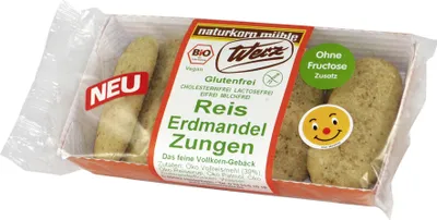 Produktbild von naturkorn mühle Werz - Reis-Erdmandel-Zungen, glutenfrei - 100g