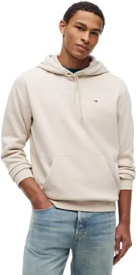 Produktbild von Tommy Jeans Herren Hoodie Regular Fit Flag Fleece mit Kapuze, Beige (Classic Bei