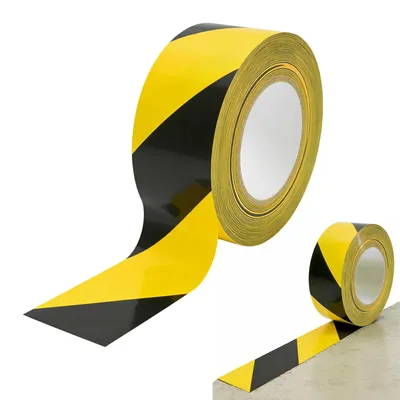Warnband gelb-schwarz 50 mm x 33 m selbstklebend