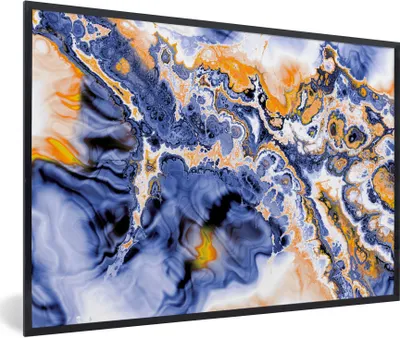 Produktbild von MuchoWow® Gerahmtes Poster Kunst - Formen - Psychedelisch 90x60 cm - Poster mit Schwarzem Bilderrahmen Wandposter Rahmen Foto Bilder - Fotorahmen - Foto-Plakat