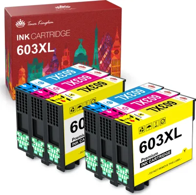 Produktbild von 6x Epson 603XL Druckerpatronen Ersatz für 603 XL Tintenpatronen Multipack Kompatibel für Epson Expression Home XP-3100 XP-4100 XP-2100 XP-2105 XP-3105 XP-4105 Workforce WF-2830 WF-2810 WF-2835 WF-2850 (2x Cyan,2x Magenta,2 x Gelb)