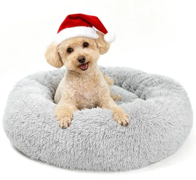 Immagine prodotto di Cesta per gatti, forma rotonda, diametro 60 cm, cuccia in peluche, lavabile, colore grigio