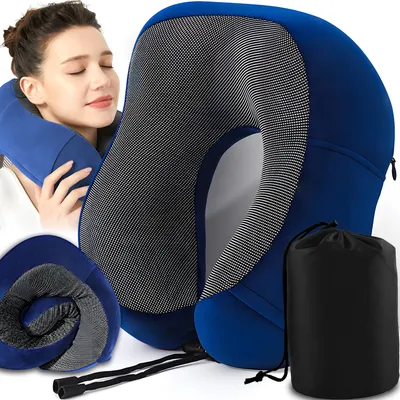 Produktbild von Nackenkissen, Nackenhörnchen, Kopfstütze, Schlafkissen, Memory Foam, Ergonomisch Gestaltetes Reisekissen, Reise Retoo