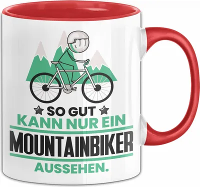 Produktbild von Mountainbiker Geschenk Tasse So Gut Kann Nur Ein Mountainbiker Aussehen Geschenkidee Kaffee-Becher (Rot)