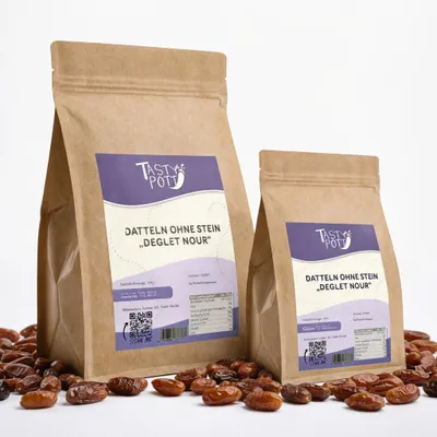 Produktbild von Tasty Pott Deglet Nour Datteln ohne Stein - getrocknet - im Beutel - 1 Beutel