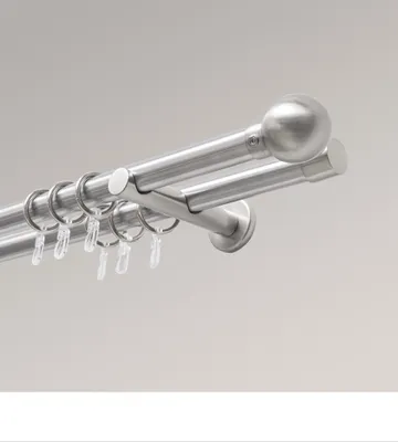 Produktbild von LYSEL® SET Kugel 2-Lauf Stangen Ø 20mm Edelstahl-Optik, Länge: 200cm