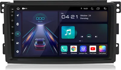 Image de Autoradio 9 pouces Android 15 Carplay Android Auto 4G pour Mercedes Smart Fortwo 451 2005-2010 GPS Navi WIFI Bluetooth FM RDS SWC DSP 2Din 8 cœurs 6+128 Go
