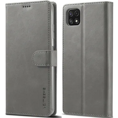 Obrázek produktu pro Pouzdro pro Samsung Galaxy A22 5G, kožené flipové pouzdro s magnetickým uzávěrem a stojánkem, ochranné pouzdro Šedá
