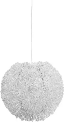 Produktbild von Stylishe Pendelleuchte mit Struktur Lampenschirm Kugelform 40cm Weiß Hängelampe
