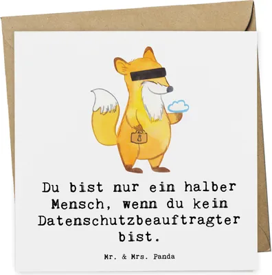 Produktbild von Mr. & Mrs. Panda Grußkarte Datenschutzbeauftragter Herz - Weiß - Geschenk, faltkarte, Glückwunschkarte, Beruf, doppelkarte, Witzig, Klappkarte, Spruch, Datenschützer