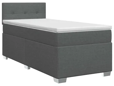 Productafbeelding van vidaXL Boxspringbed met matras, donkergrijs, 90 x 190 cm, gestoffeerd