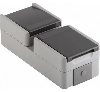 Image de Prise de courant avec interrupteur, 16A + 10A, gris (ensemble CF17GY-U, indice de protection IP44)