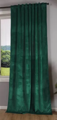 Produktbild von Verdunkelung Vorhang »Milano« Samt blickdicht Schlaufenband Tunneldurchzug Blackout Bügelband kürzbar Grün 1 Stück HxB 280x135 cm, 20357