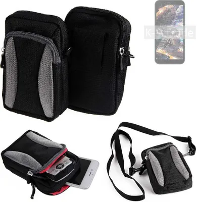 Produktbild von K-S-Trade Holster Schutz Hülle kompatibel mit Doogee X97 Pro Handy Hülle Gürteltasche Umhängetasche mit Zusatzfach schwarz