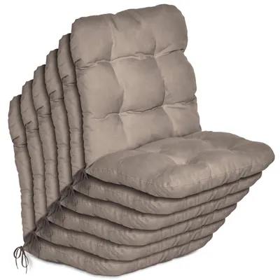 Produktbild von Beautissu 6er Set Niedriglehner Auflagen Set Flair NL, 100x50x8cm, Taupe
