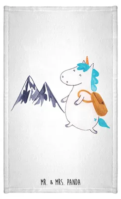 Produktbild von Mr. & Mrs. Panda Handtuch Einhorn Bergsteiger - Weiß - Geschenk, Klein, badezimmer, Berge, Unicorn, gäste wc, Einhörner, Mini-Handtuch, Urlaub, Frotteetuch