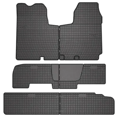 Image de Tapis de sol en caoutchouc pour Renault Trafic II 2001-2014 – 6 pièces, noirs, sur mesure