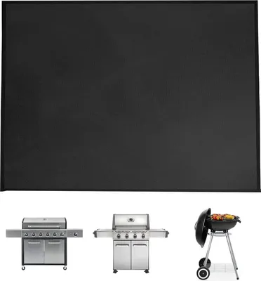 Obrázek produktu pro rohož na grilování 100 x 152 cm pro venkovní použití, ohnivzdorná rohož, rohož na grilování, rohož ke krbu, rohož na ochranu trávníku odolná proti oleji, pro terasy a terasy