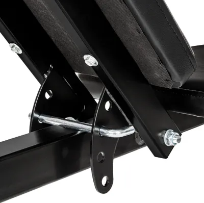 Produktbild von Tectake Trainingsbank, 125 x 34 x 129 cm, 150 kg, klappbar, 5-fach verstellbar, rutschfest, schwarz, aus lackiertem Stahl und Kunstleder