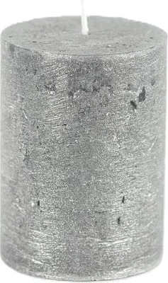 Produktbild von Rasteli Luz Your Senses Stumpenkerze Schwarz-Schwarz Silber D 6 cm H 8 cm pro 3 Stück