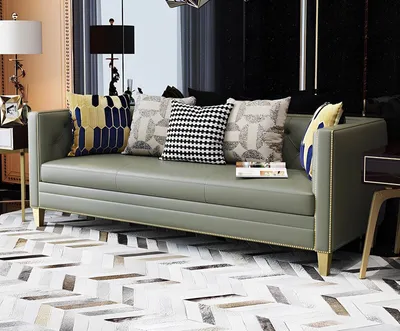 Immagine prodotto di Divano Chesterfield in acciaio inossidabile, imbottitura in pelle, set composto da un divano a tre posti e una poltrona, ideale per il soggiorno
