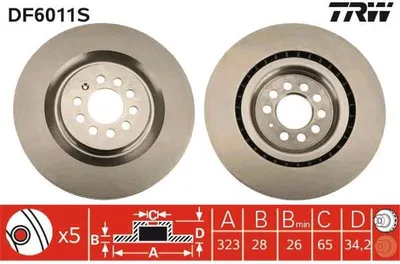Produktbild von TRW Bremsscheiben (2 Stück) Vorderachse DF6011S