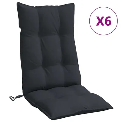 Produktbild von Hochlehner-Auflagen 6 Stk. Schwarz Oxford-Gewebe