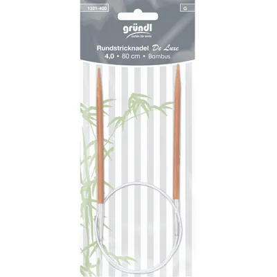 Produktbild von Gründl Rundstricknadeln Bambus Delux 4 mm 80 cm