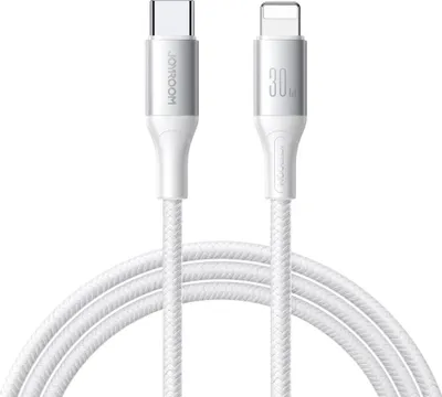 Image de Câble de charge rapide USB-C vers Lightning Joyroom Flash Series 30 W, 1 m - Blanc