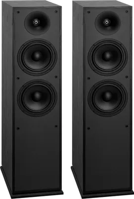 Image de Enceintes colonnes, 2 voies, enceintes colonnes avec tweeter de 25,4 mm, deux woofers de 165,1 mm, puissance maximale de 400 W, réponse en fréquence de 65 Hz à 20 kHz, caisson MDF durable, pour système audio domestique, paire