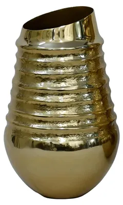 Tafelvaas aus Metall, goldfarben, 21 x 34 cm