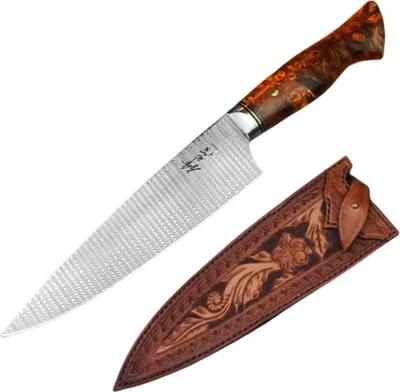 Produktbild von Damast Küchenmesser MASTERPIECE Mikio Typ2 - Handgefertigt aus VG10 Stahl KP35272