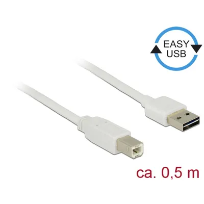 Produktbild von DeLOCK 1m, USB2.0-A/USB2.0-B, 1 m, USB A, USB B, USB 2.0, Männlich/Männlich, Weiß