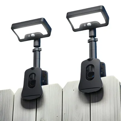 Produktbild von 2er-Set Solar Zaunleuchten mit Bewegungsmelder, 92 LED 500LM, Type-C & Solar, IP65 wasserdicht – Solarleuchten für Zaun, Geländer & Terrasse