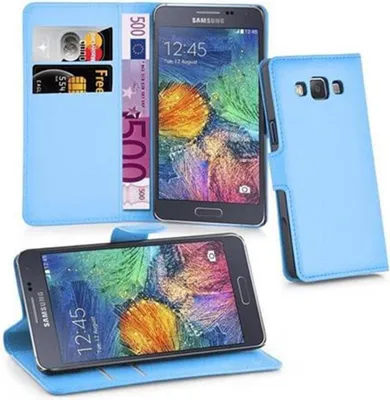 Produktbild von Cadorabo Hülle für Samsung Galaxy A7 2015 Schutz Hülle in Blau Handyhülle Etui Case Cover Magnetverschluss